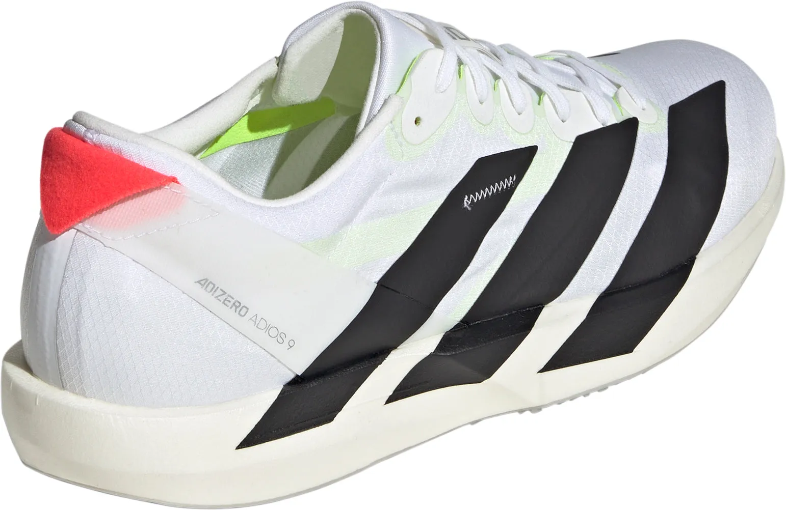 adidas Adizero Adios 9 Mens Running Shoes - White Rockered Sole Air Channels