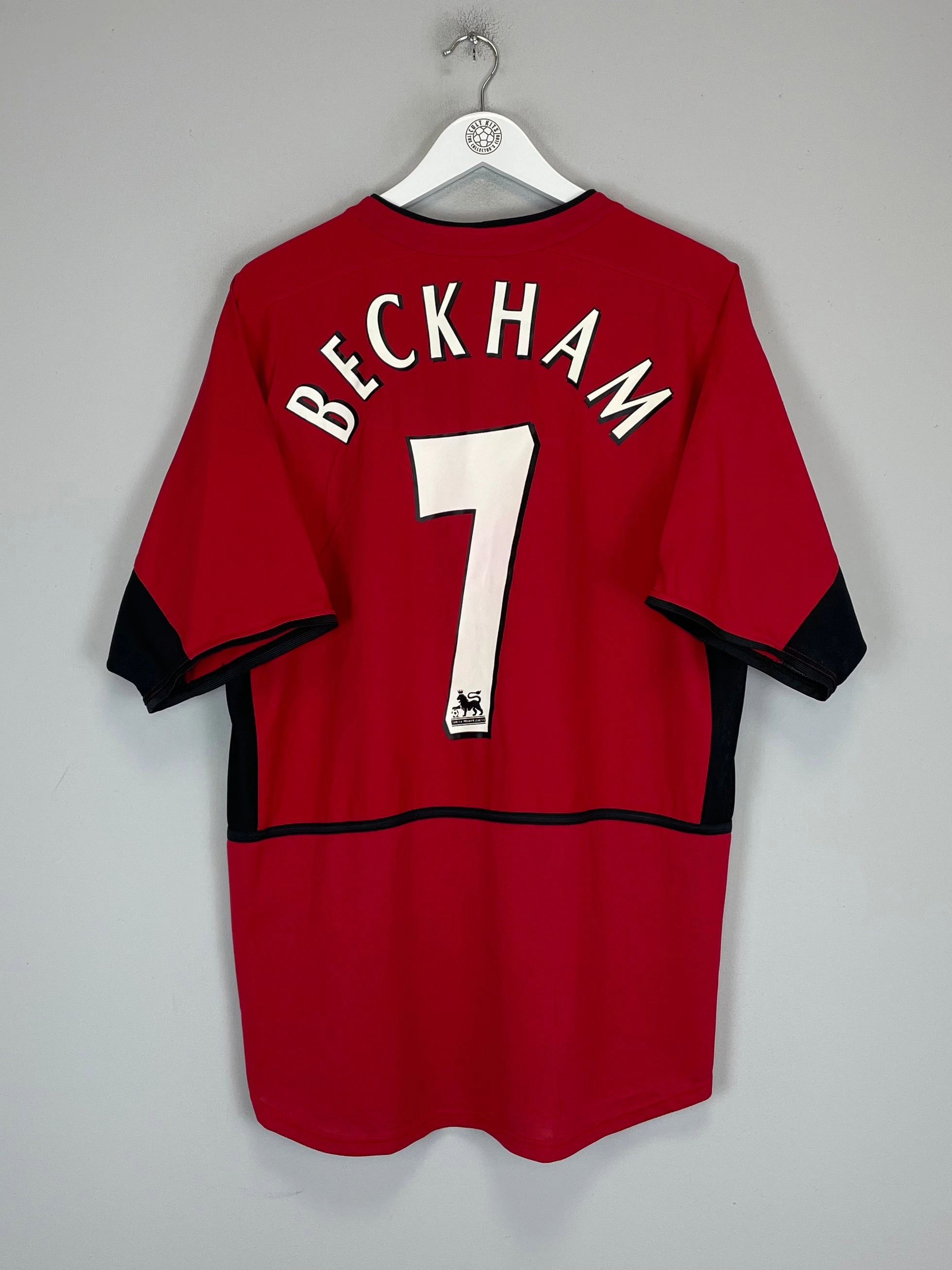 2002/04 MANCHESTER UNITED BECKHAM #7 HOME SHIRT (L) NIKE Sleek lines