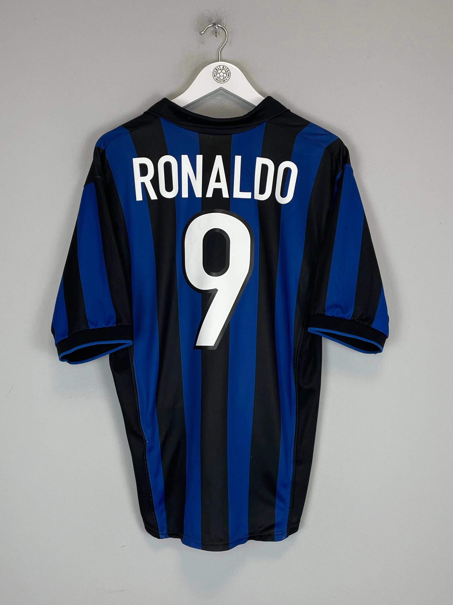 1998/99 INTER MILAN RONALDO #9 HOME SHIRT (M) NIKE Breathable Underarm Gussets