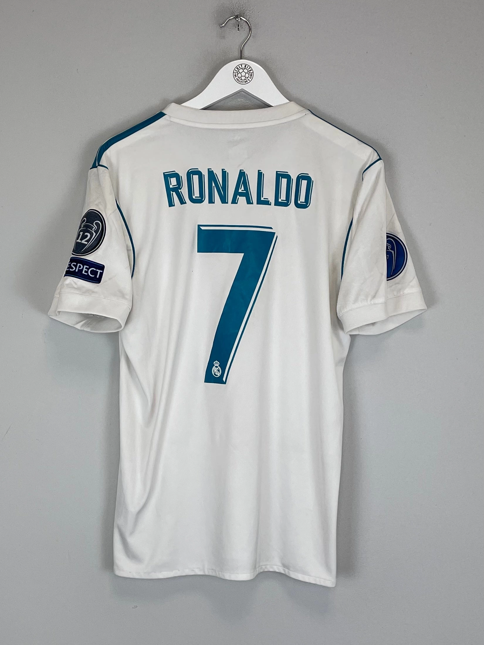 Adjustable Hem Athletic Cut 2017/18 REAL MADRID RONALDO #7 HOME SHIRT (M) ADIDAS