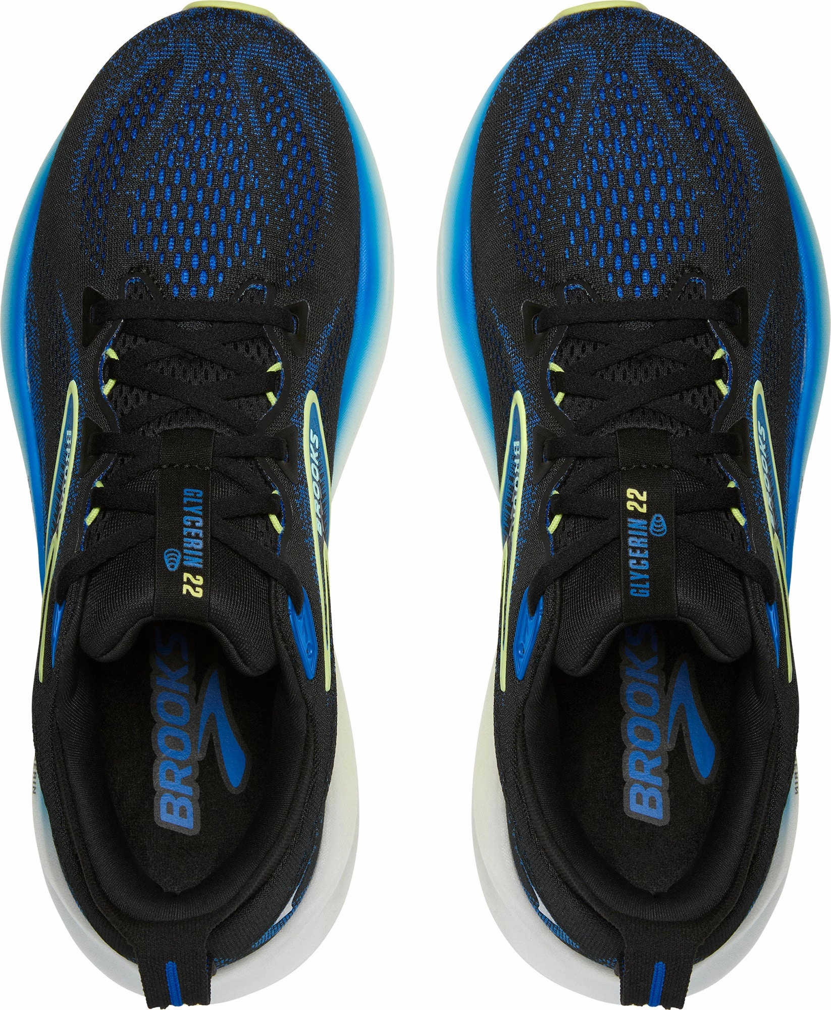 Brooks Glycerin 22 WIDE FIT Mens Running Shoes - Black Fashion Fit Secure Lace Loops