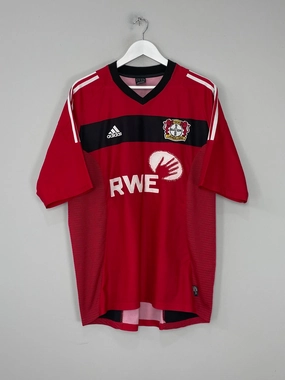 2002/04 BAYER LEVERKUSEN HOME SHIRT (XL) ADIDAS Clean Finish Double Layered Hem