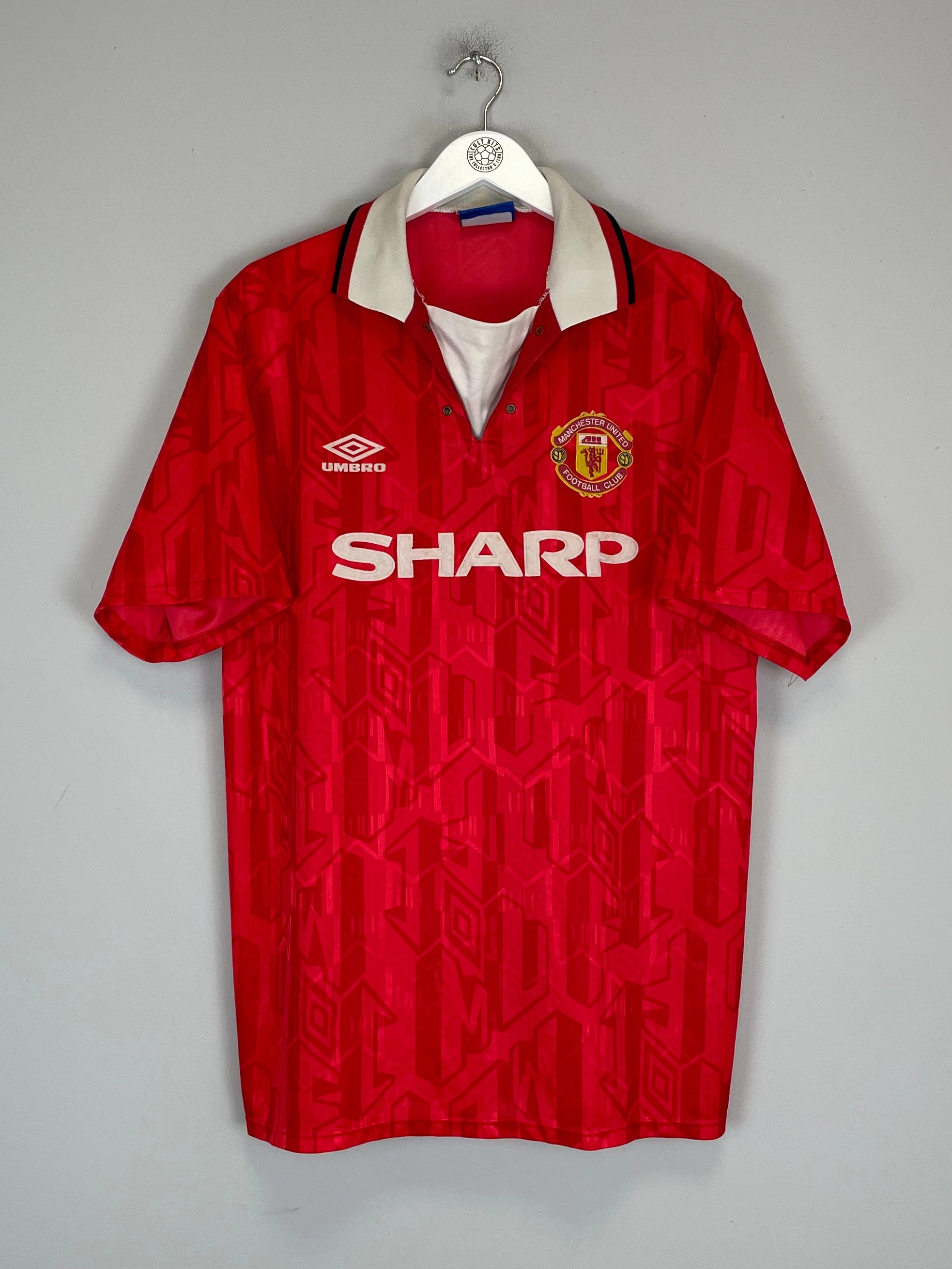 1992/94 MANCHESTER UNITED HOME SHIRT (XL) UMBRO Elasticated Waistband Design
