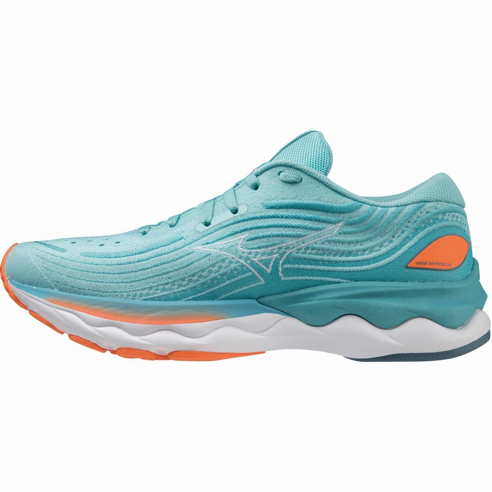 Reinforced Quarter Impact Dispersing Design Mizuno Wave Skyrise 4 Womens Running Shoes - Blue