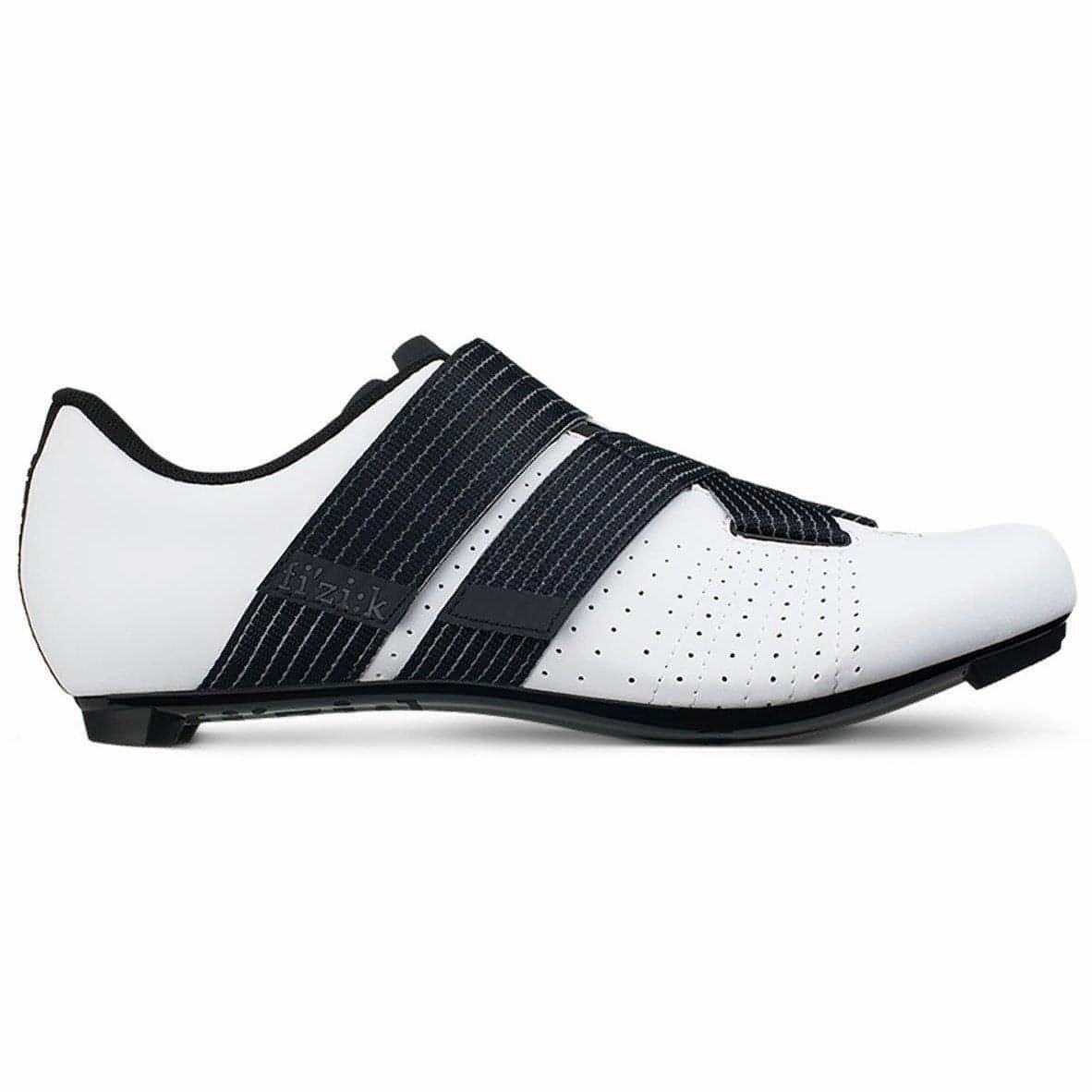 Fitness Footwear Slip Resistant Fizik R5 Tempo PowerStrap Mens Road Cycling Shoes - White