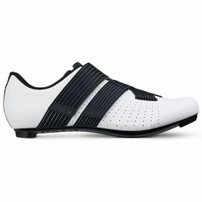 Fitness Footwear Slip Resistant Fizik R5 Tempo PowerStrap Mens Road Cycling Shoes - White
