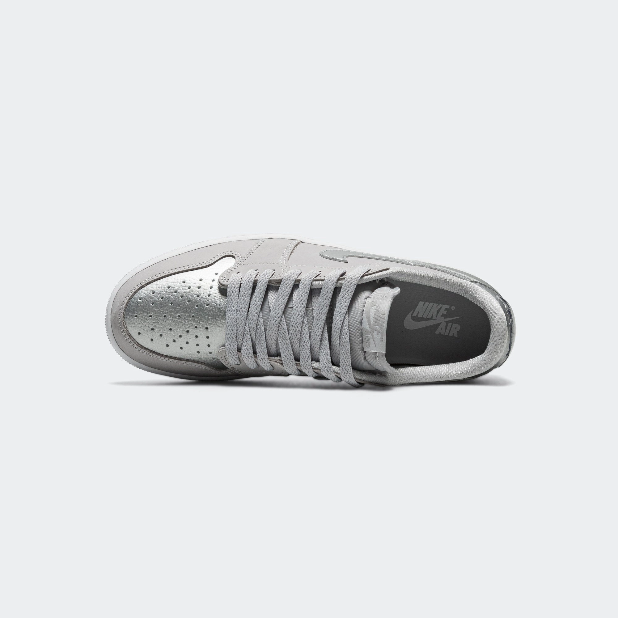 Air Jordan 1 Low OG - Neutral Grey/Metallic Silver-White Adjustable Closure Durable Lacing System