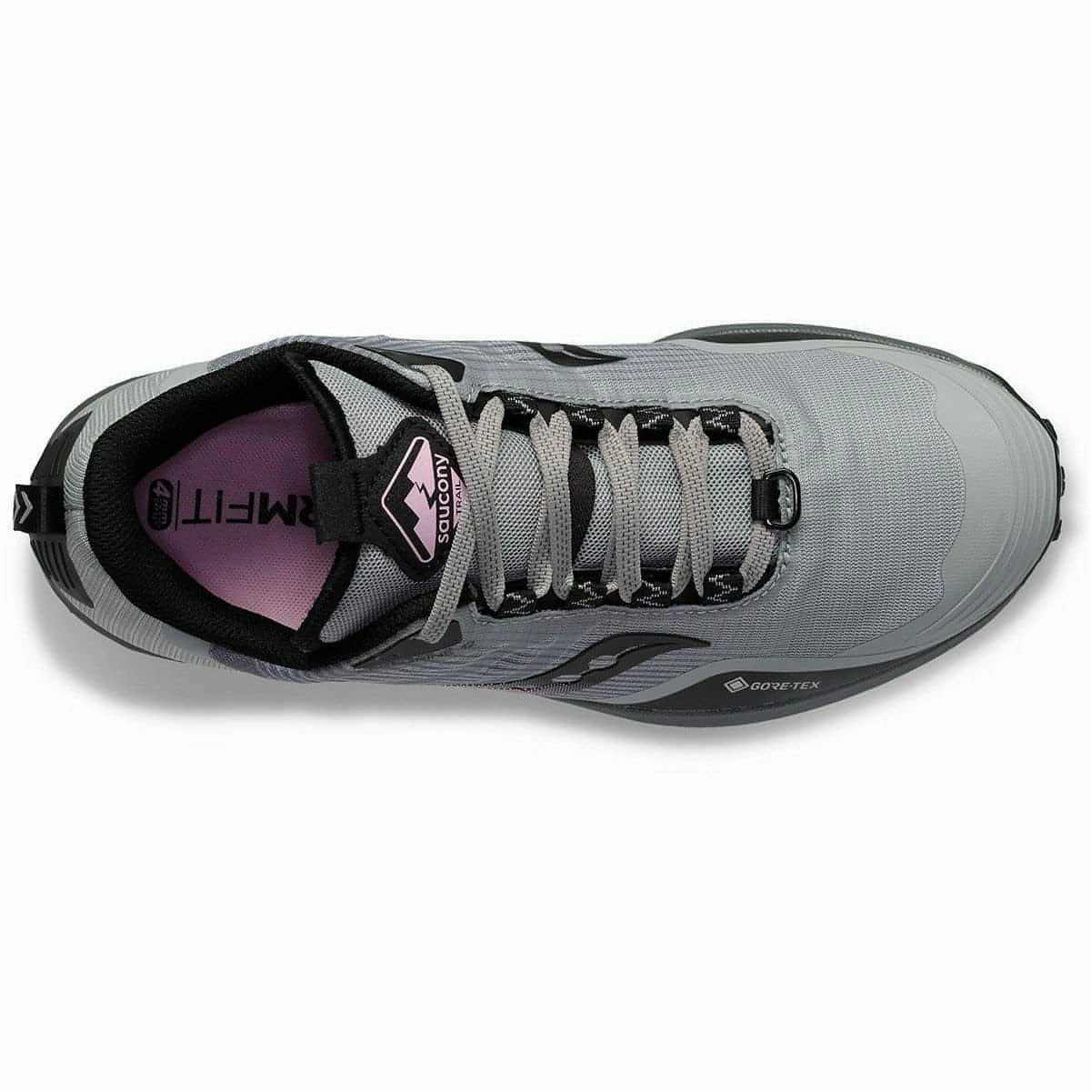 Road grip Grip Enhancement Saucony Peregrine 12 GORE-TEX Womens Trail Running Shoes - Grey