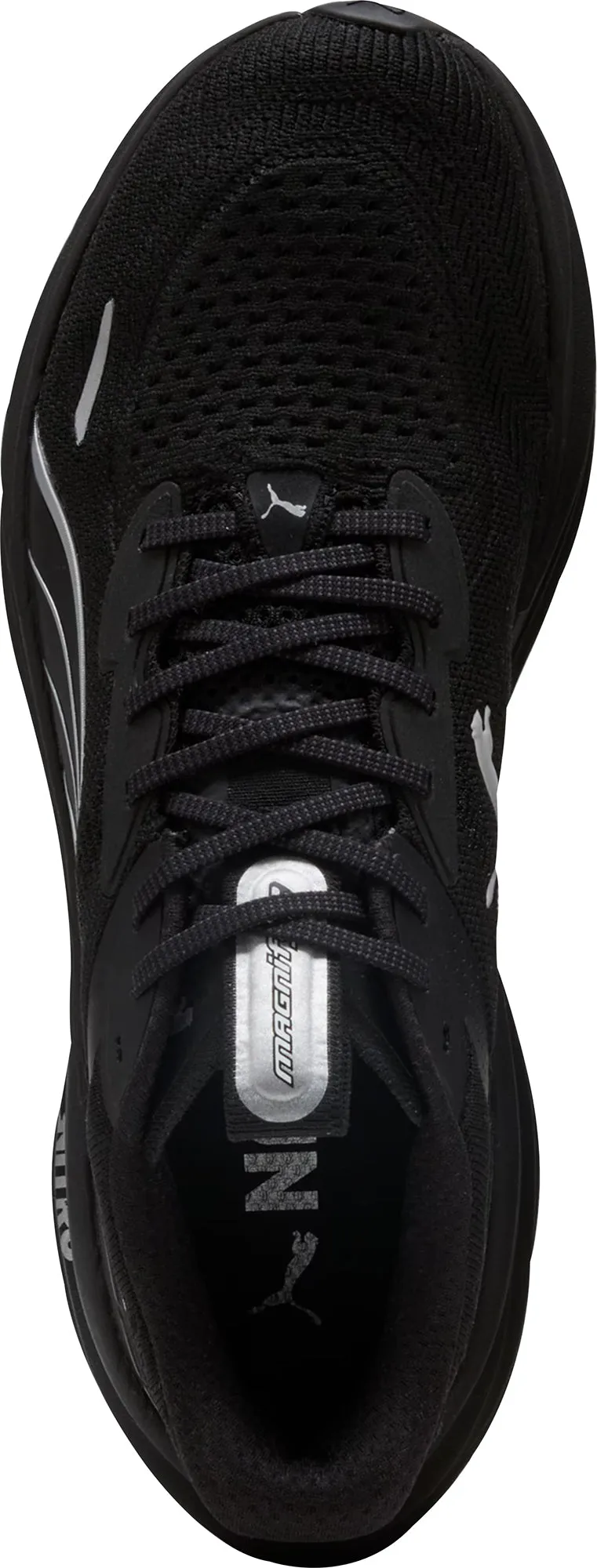 Textured Grip Pattern All Day Pace Puma Magnify Nitro 3 Mens Running Shoes - Black