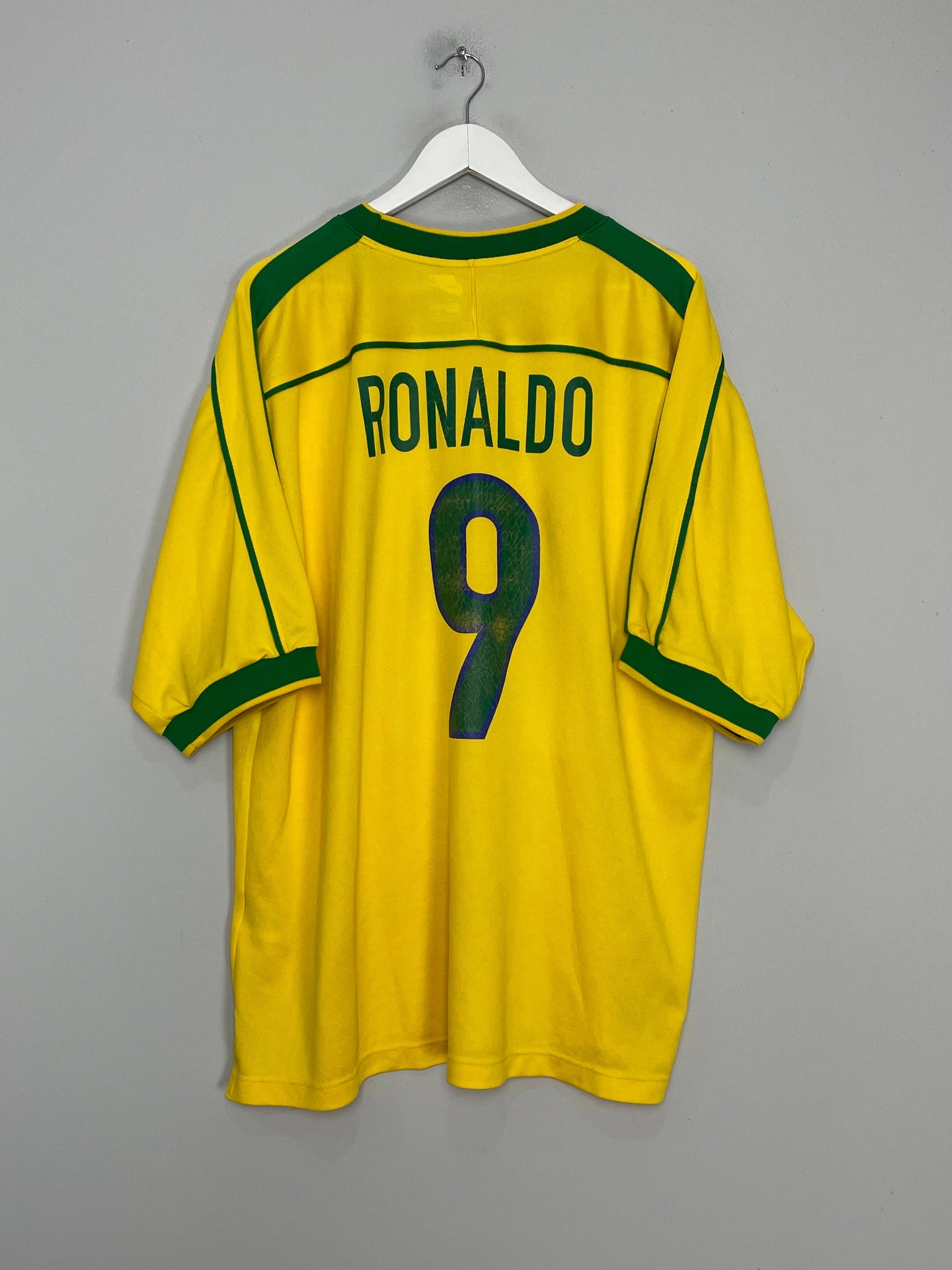 Odor Resistant Fabric 1998/00 BRAZIL RONALDO #9 HOME SHIRT (XXL) NIKE