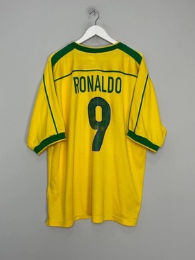 Odor Resistant Fabric 1998/00 BRAZIL RONALDO #9 HOME SHIRT (XXL) NIKE