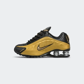 Womens Shox R4 - Black/Metallic Gold-Metallic Silver All   Terrain Urban Movement
