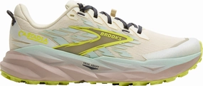 Brooks Cascadia 19 WIDE FIT Womens Trail Running Shoes - Cream Heel Lock Technology