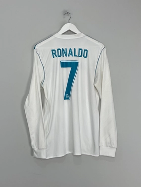 2017/18 REAL MADRID RONALDO #7 L/S HOME SHIRT (M) ADIDAS Fitted Look Non Chafe Seams