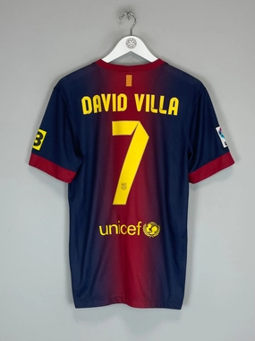 2012/13 BARCELONA DAVID VILLA #7 HOME SHIRT (S) NIKE Jacquard Knit Relaxed Fit