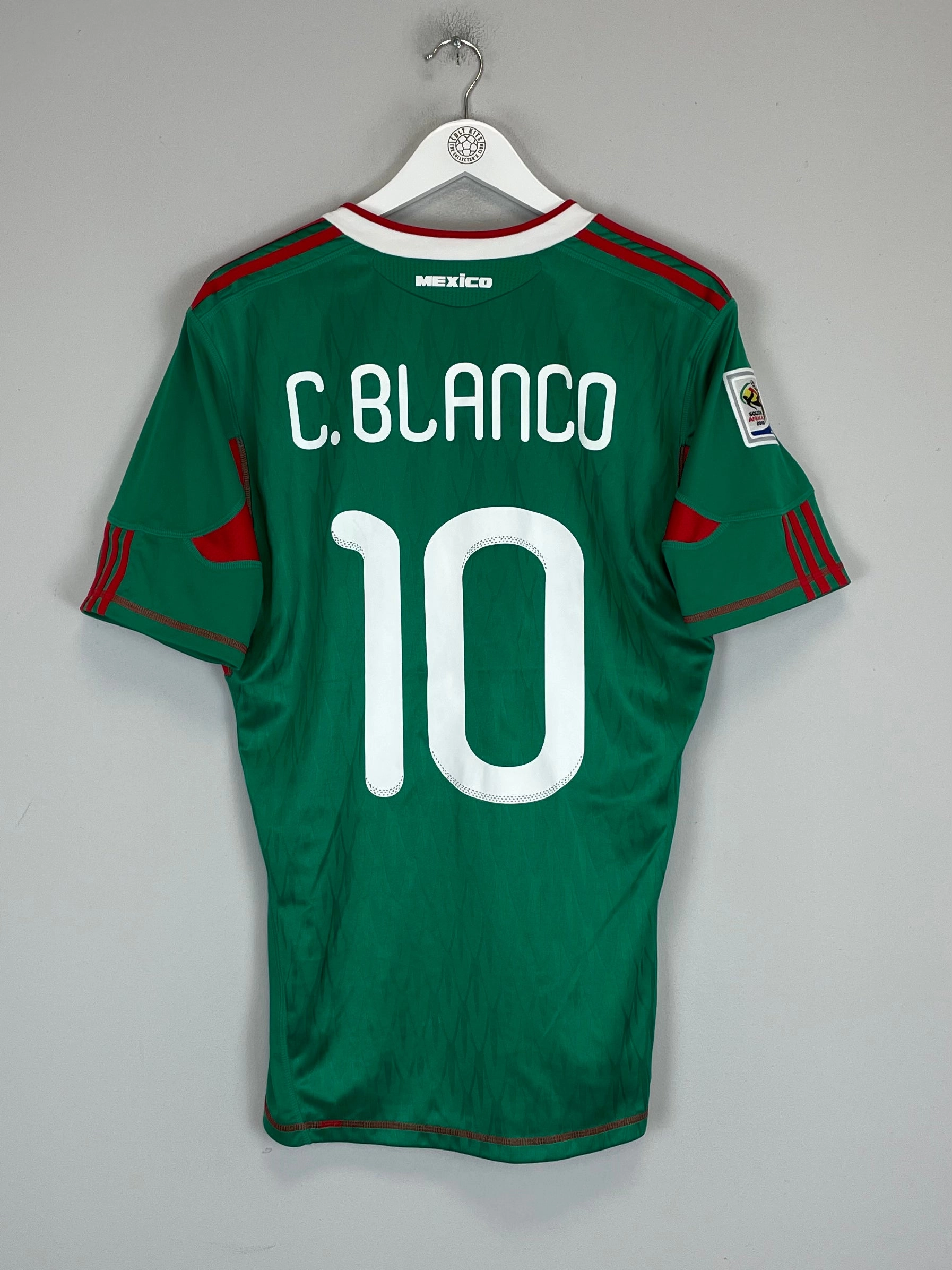 2010 MEXICO C.BLANCO #10 HOME SHIRT (M) ADIDAS Game Vibes Durable Recycled Blend