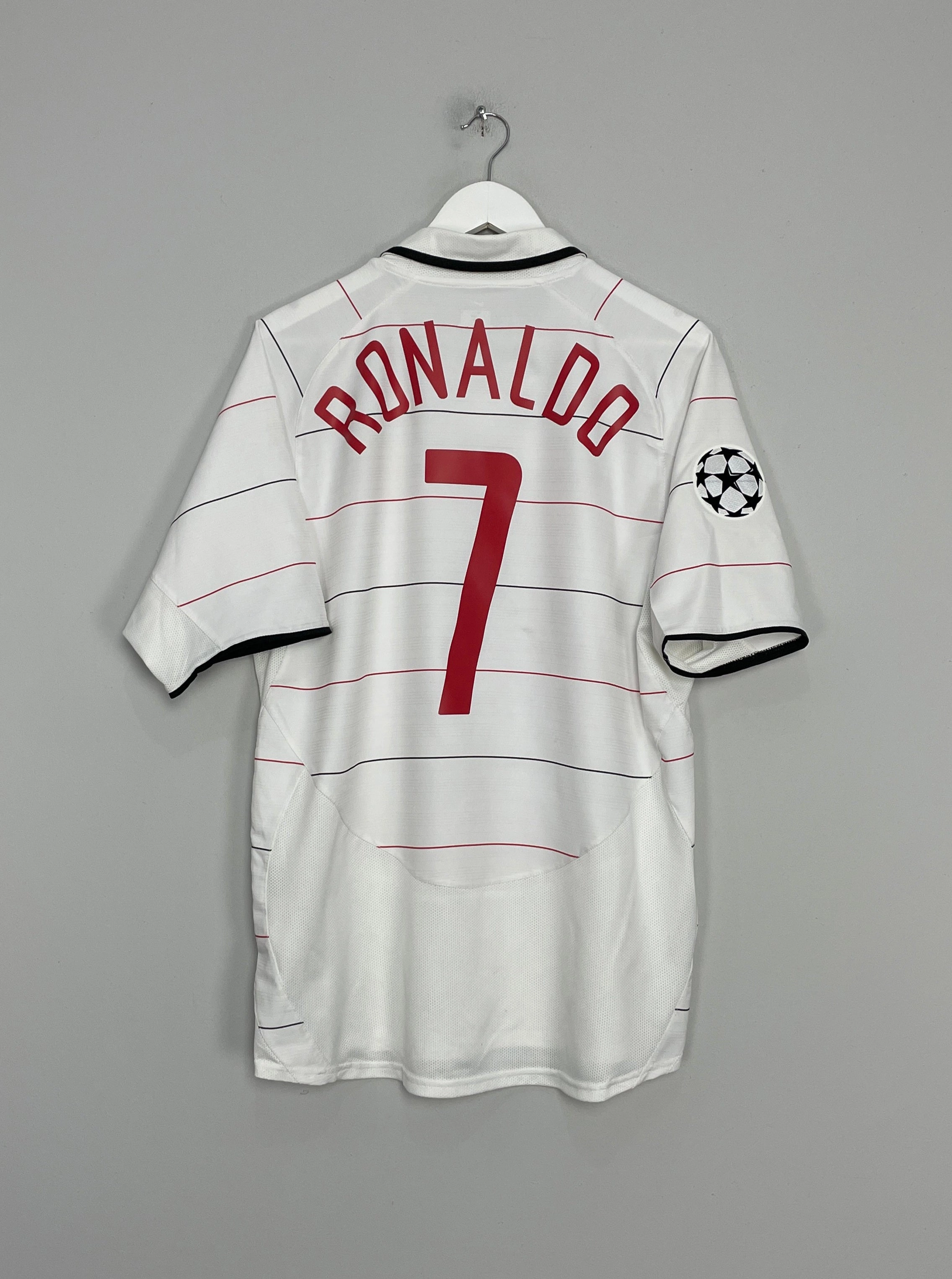 2003/05 MANCHESTER UNITED RONALDO #7 C/L THIRD SHIRT (L) NIKE Training Ready Gear Compact Yarn Durability