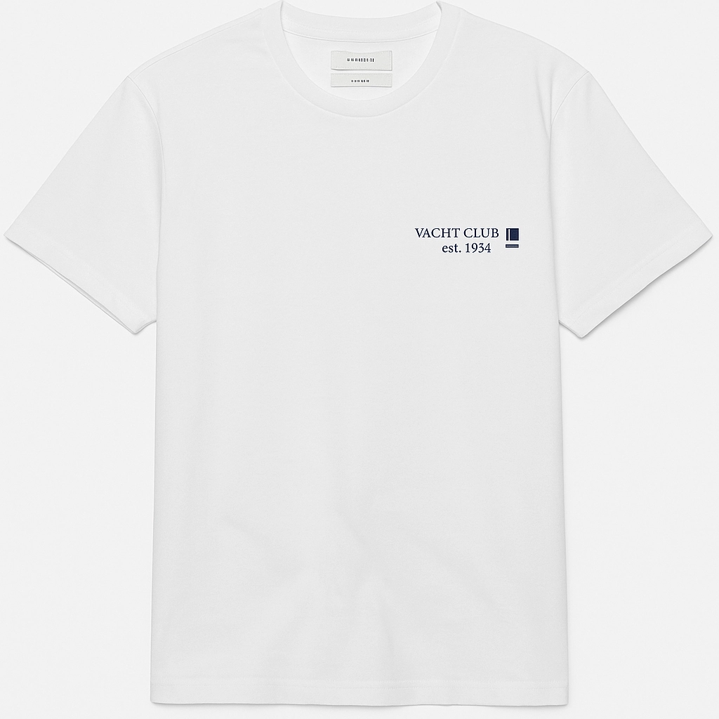 Popular Luxury clothing Yacht Club White Reserved White T shirt