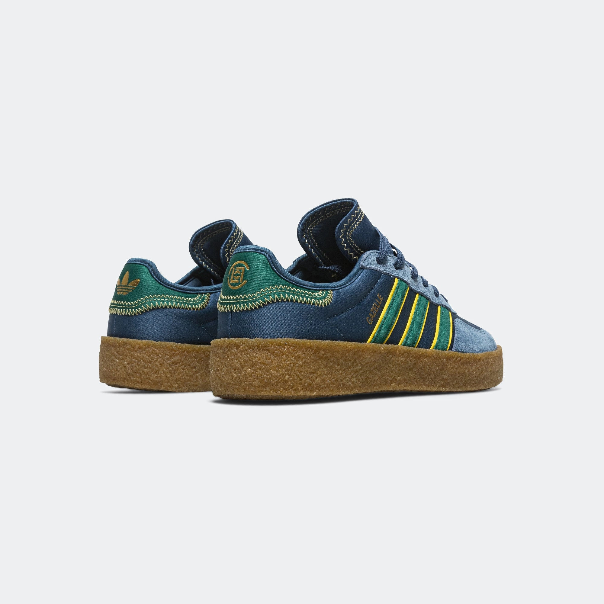 Tough Build Impact absorption Gazelle by Edison Chen x CLOT - Navy Marine/Collegiate Green-Hazy Yellow
