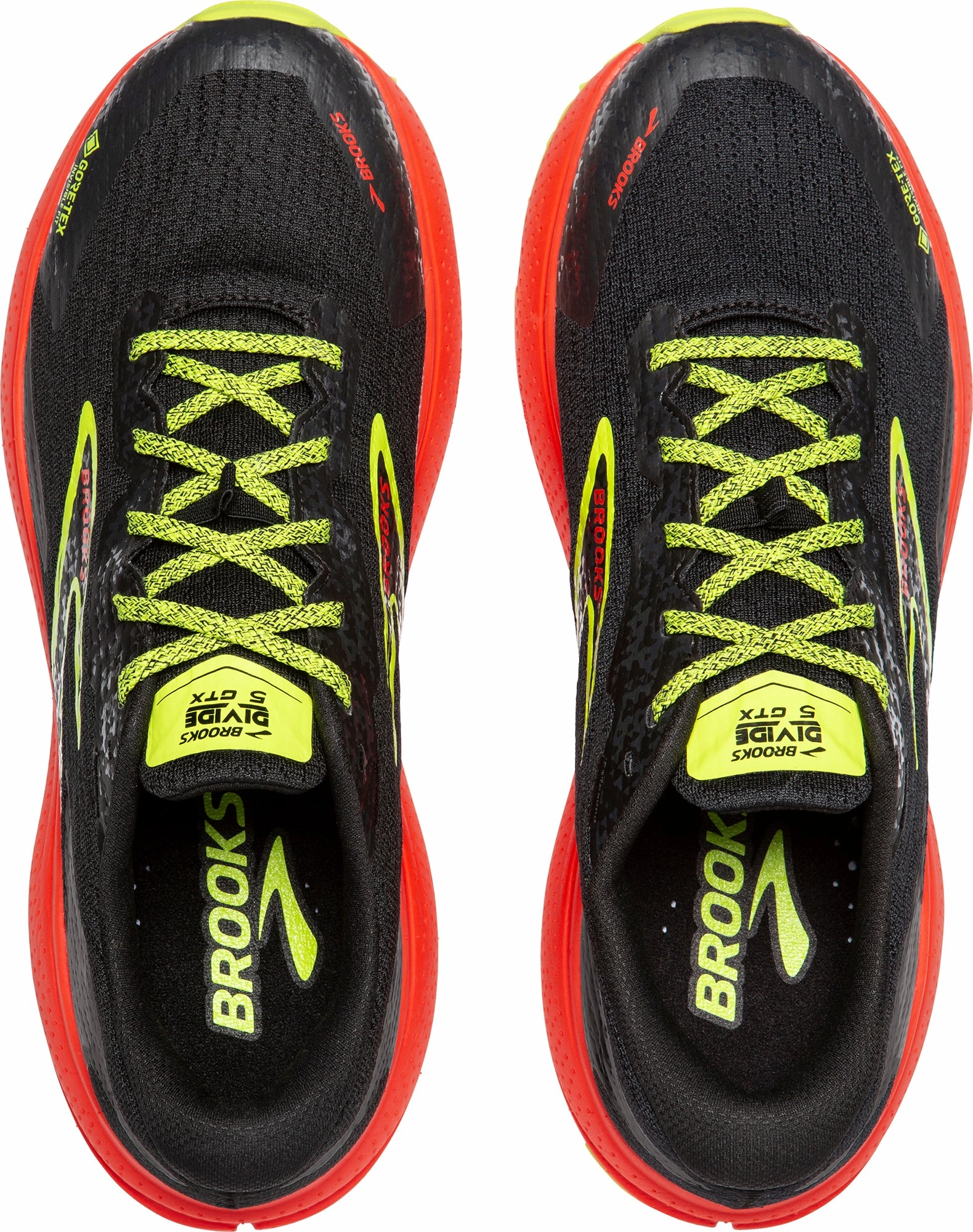 Adjustable Fit Technology Compact Form Brooks Divide 5 GORE-TEX Mens Trail Running Shoes - Black