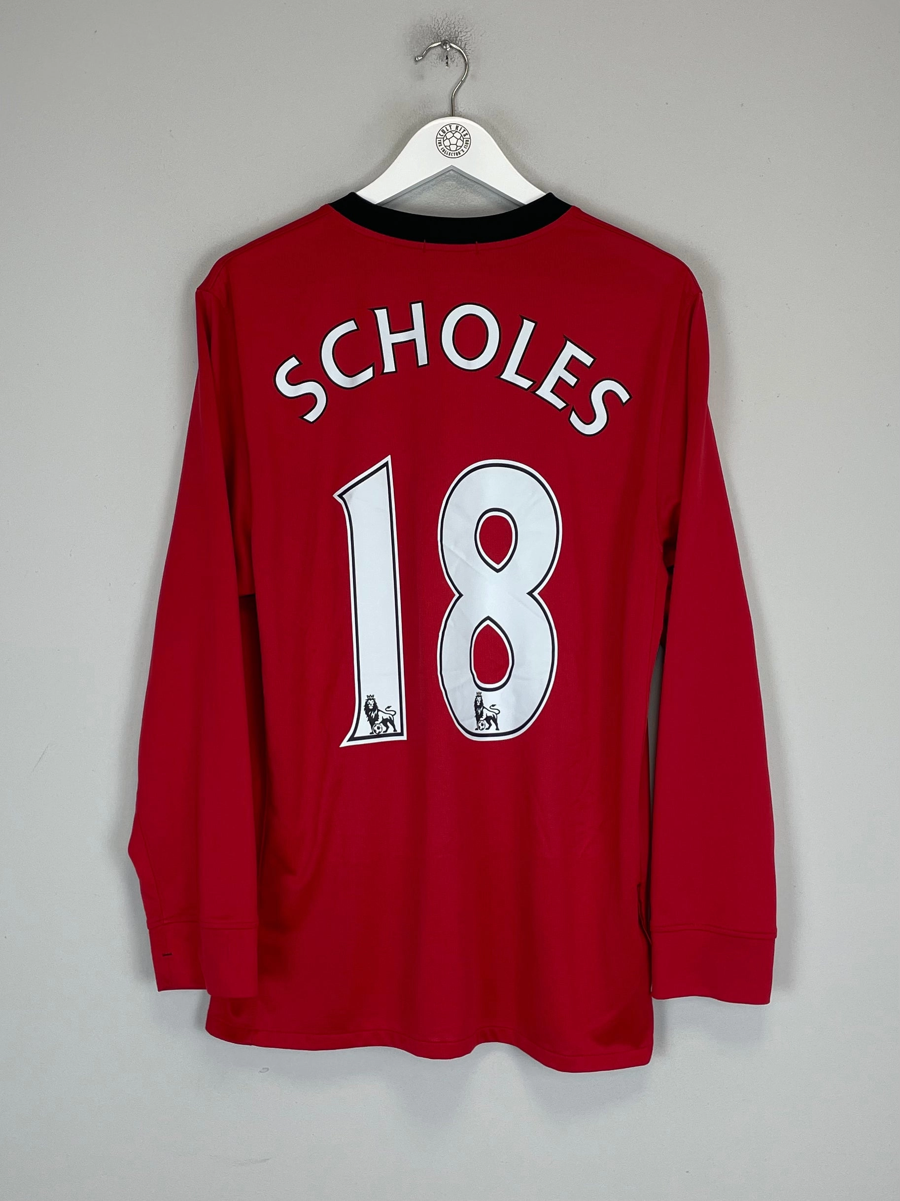 2009/10 MANCHESTER UNITED SCHOLES #18 L/S HOME SHIRT (L) NIKE Lightweight Layering