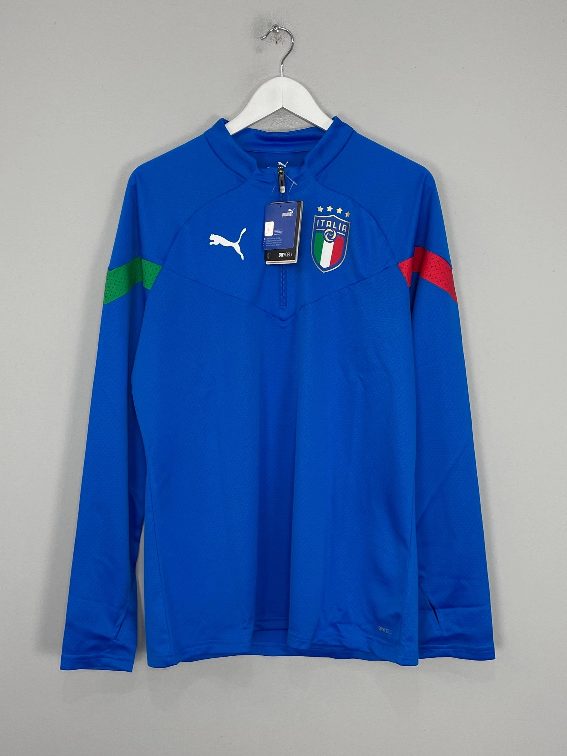 2022/23 Italy *BNWT* 1/4 Zip Training Jumper (Multiple Sizes) Puma Sporty Look Fade Resistant Dye