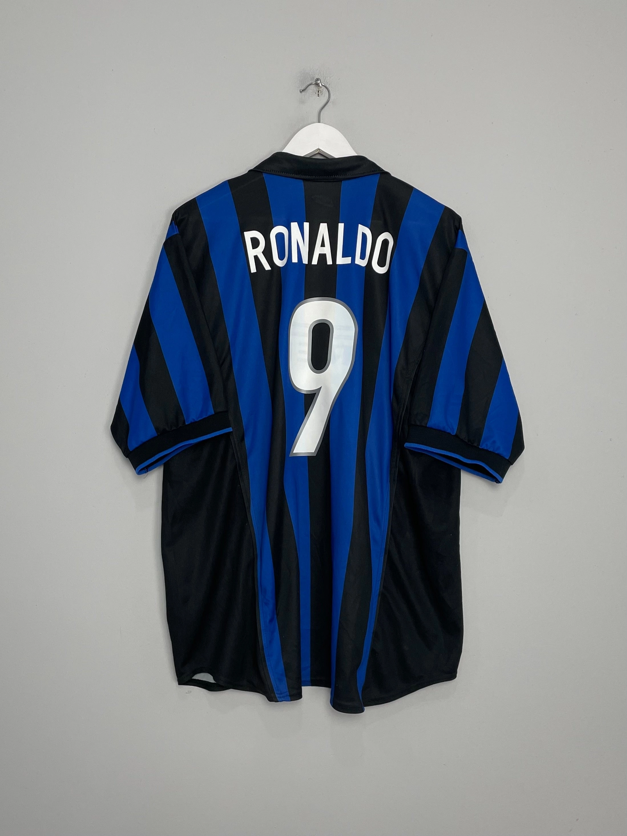 1998/99 INTER MILAN RONALDO #9 HOME SHIRT (XL) NIKE Breathable Layer