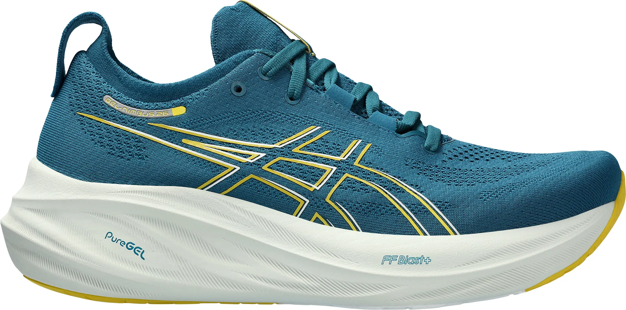Asics Gel Nimbus 26 Mens Running Shoes - Green Reinforced Achilles Notch