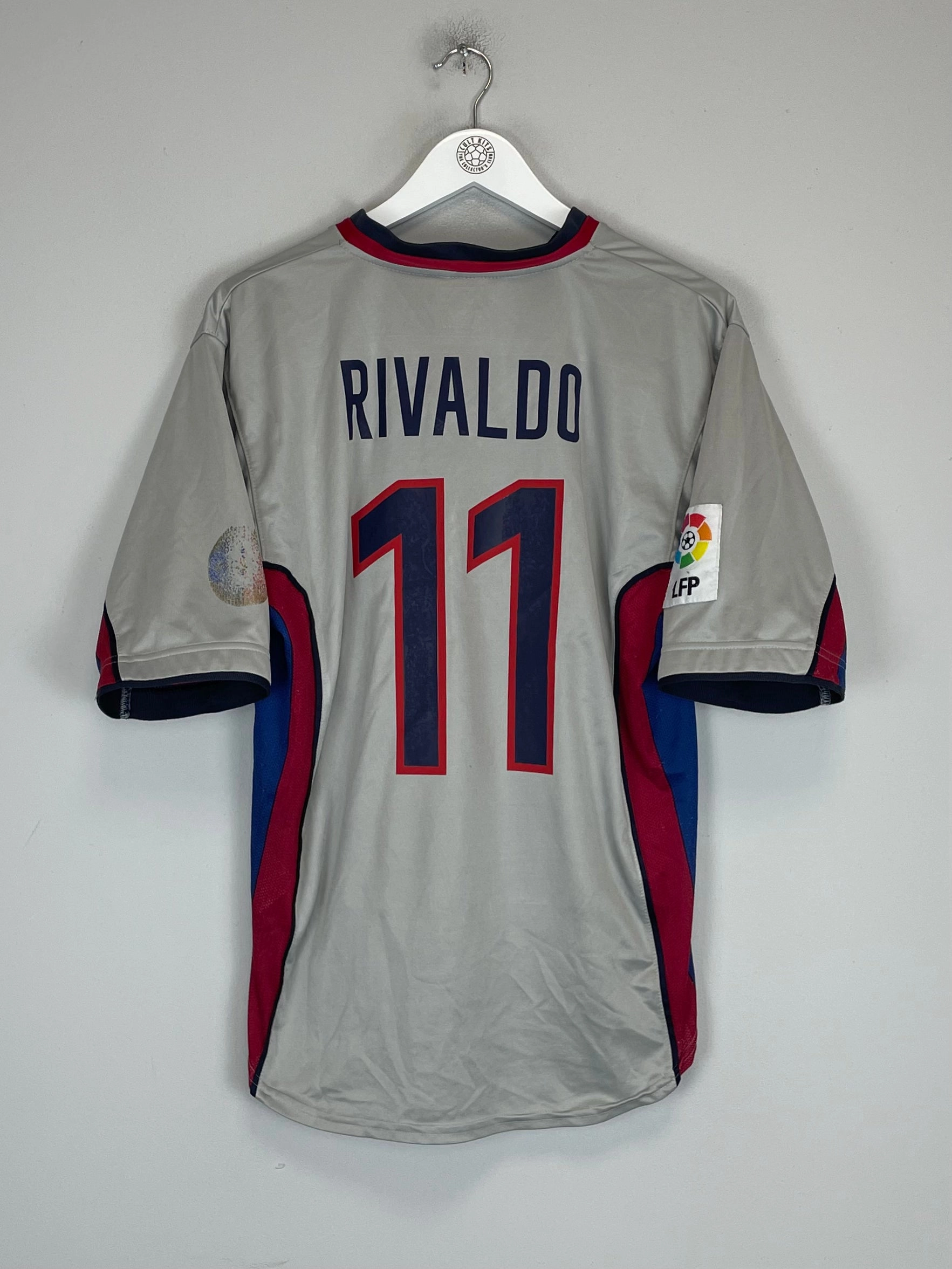 1998/01 BARCELONA RIVALDO #11 AWAY SHIRT (S) NIKE All Purpose Design Laser Cut Edge Finishing