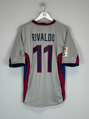 1998/01 BARCELONA RIVALDO #11 AWAY SHIRT (S) NIKE All Purpose Design Laser Cut Edge Finishing