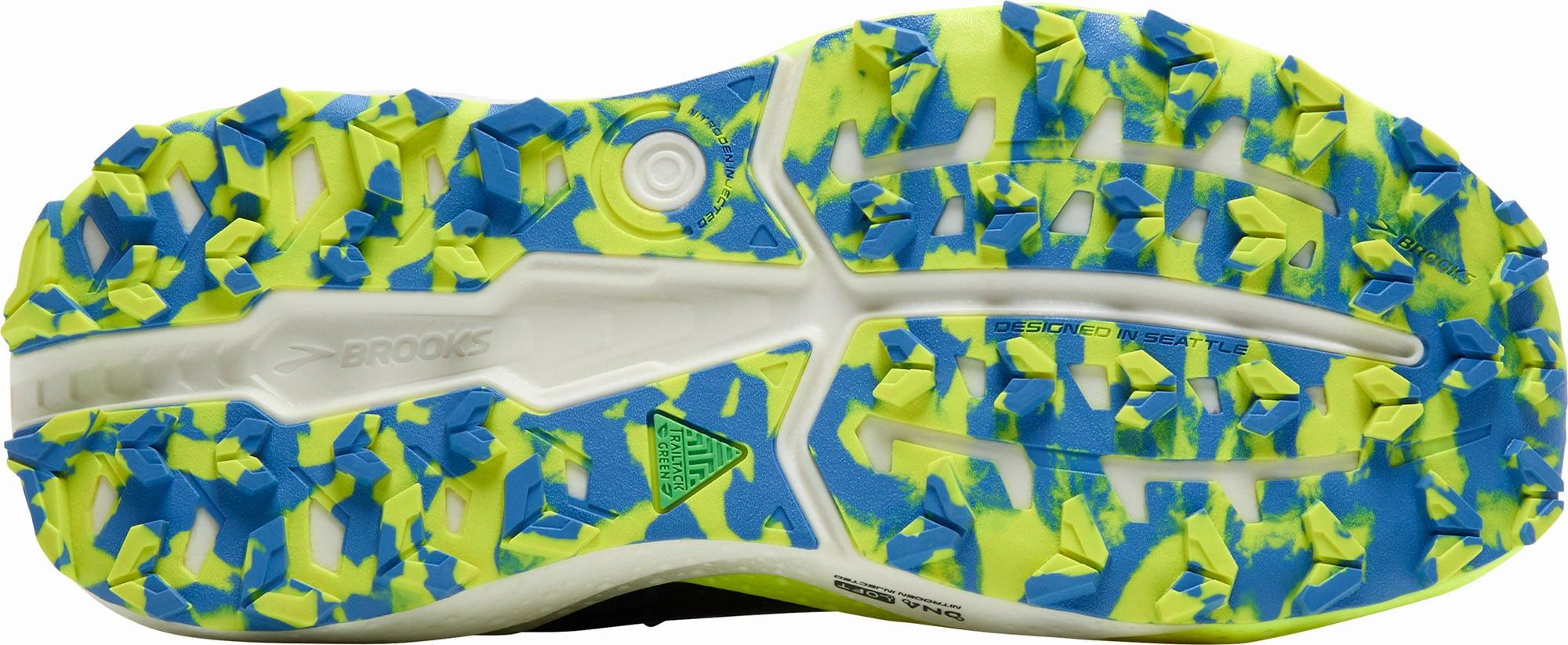 Multi Layer Insole Durable TPU Brooks Caldera 8 Mens Trail Running Shoes - Blue