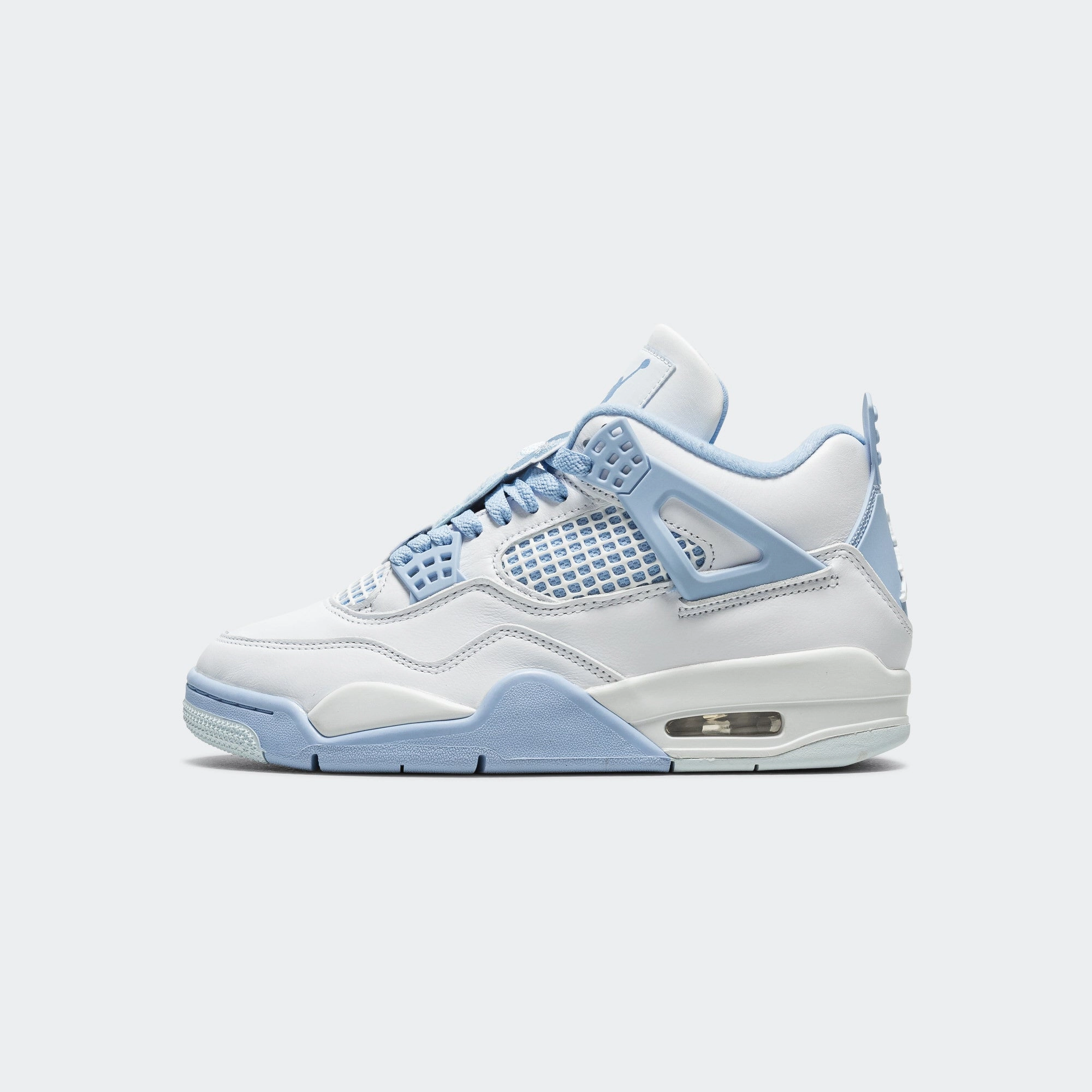 SlipResistantOutsole cushioning system Womens Air Jordan 4 Retro - White/Aluminum-Blue Tint-Oil Green