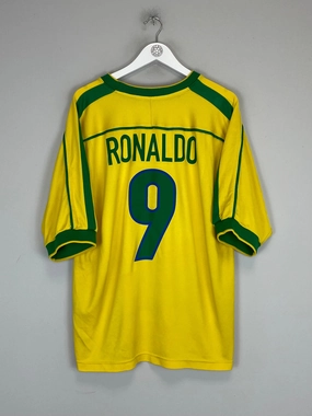 Flexible Shoulder Gusset 1998/00 BRAZIL RONALDO #9 HOME SHIRT (XL) NIKE