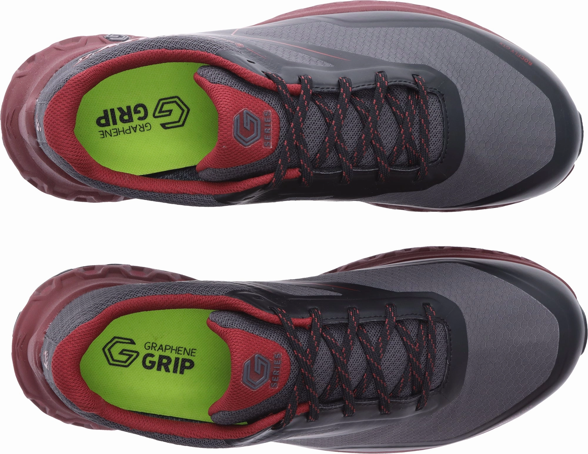 Supportive Design Inov8 RocFly G 350 GORE-TEX Mens Walking Shoes - Grey