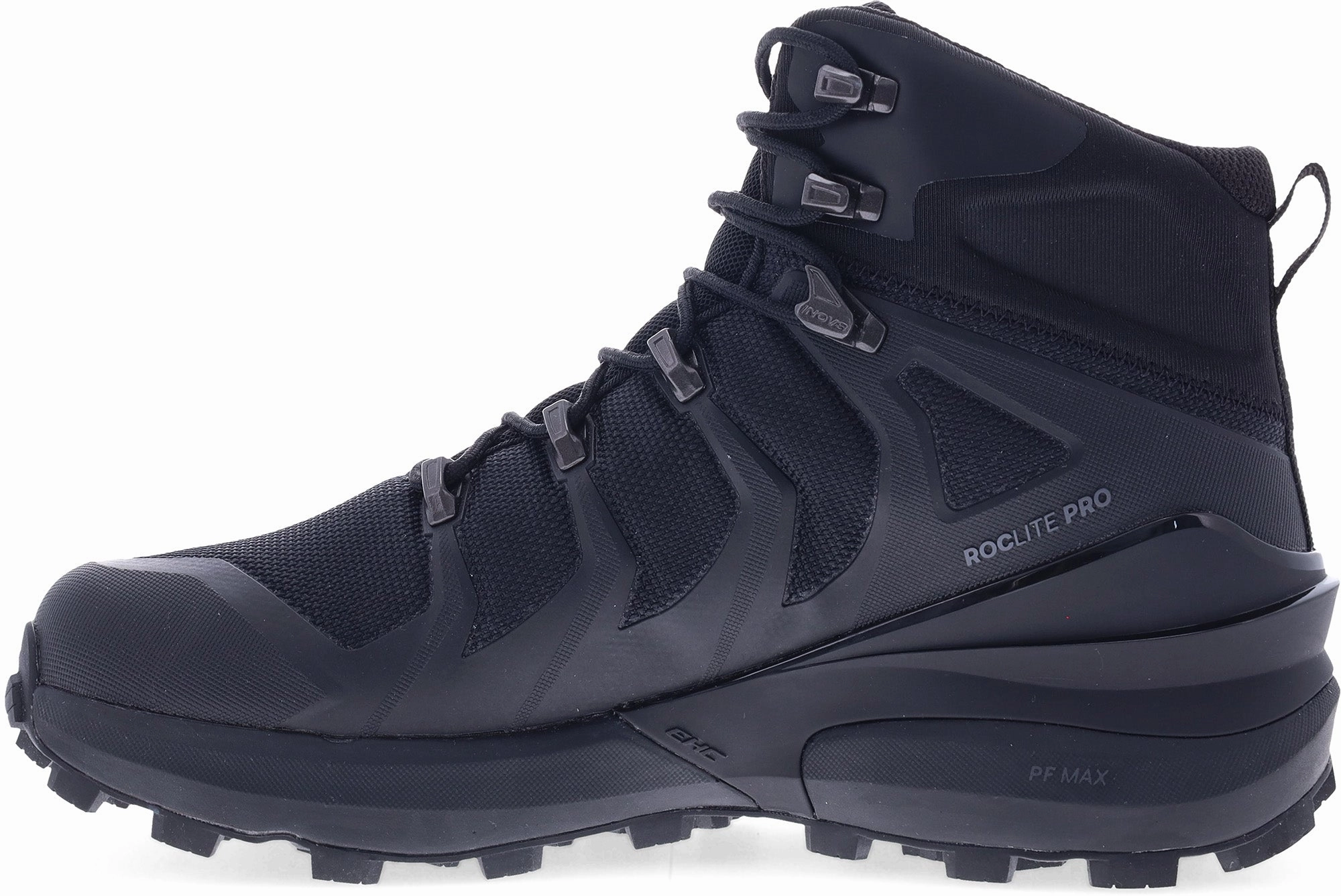 Adventure Trail Weather Tough Boots Inov8 Roclite Pro Mid GORE-TEX WIDE FIT Mens Walking Boots - Black