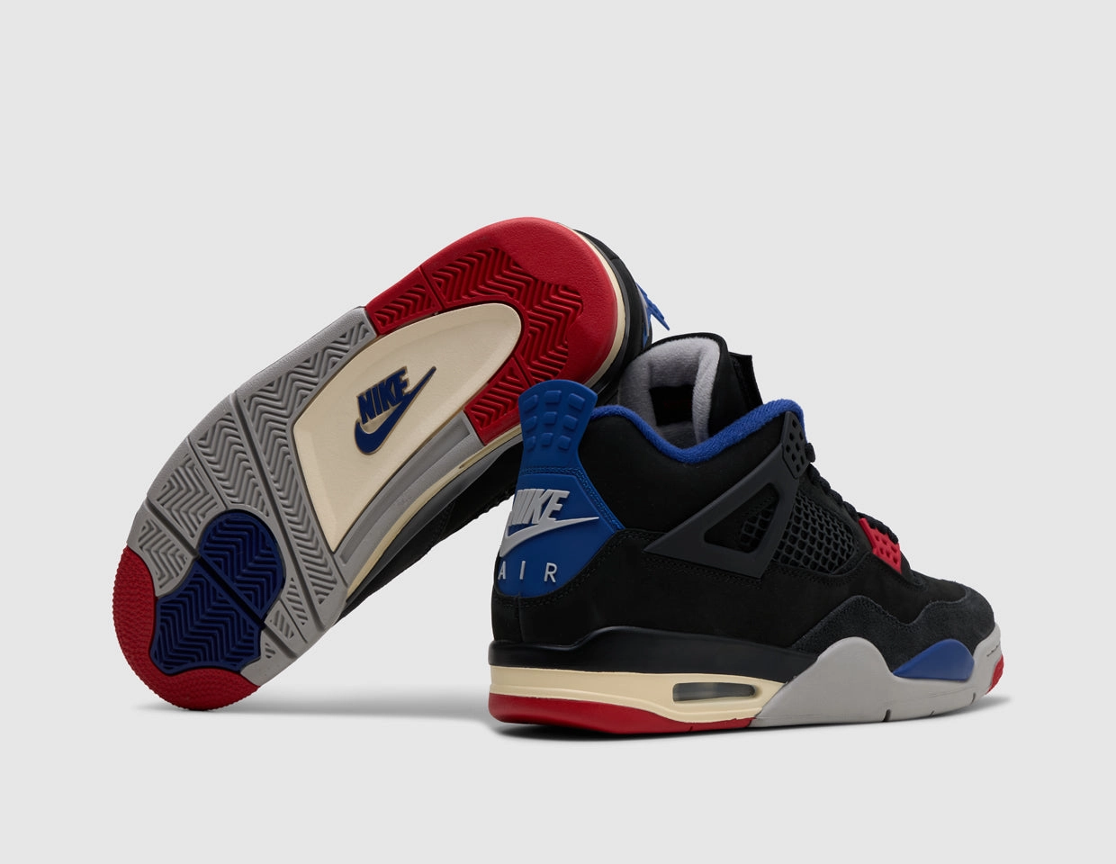 Casual Appeal Jordan 4 Retro Black / Fire Red - Deep Royal Blue