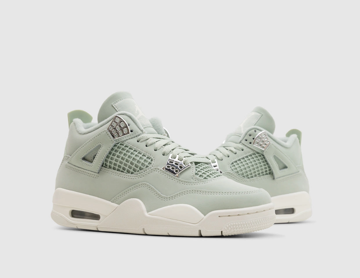 Gait Optimized Jordan Women's 4 Retro Seafoam / Sail - Metallic Silver