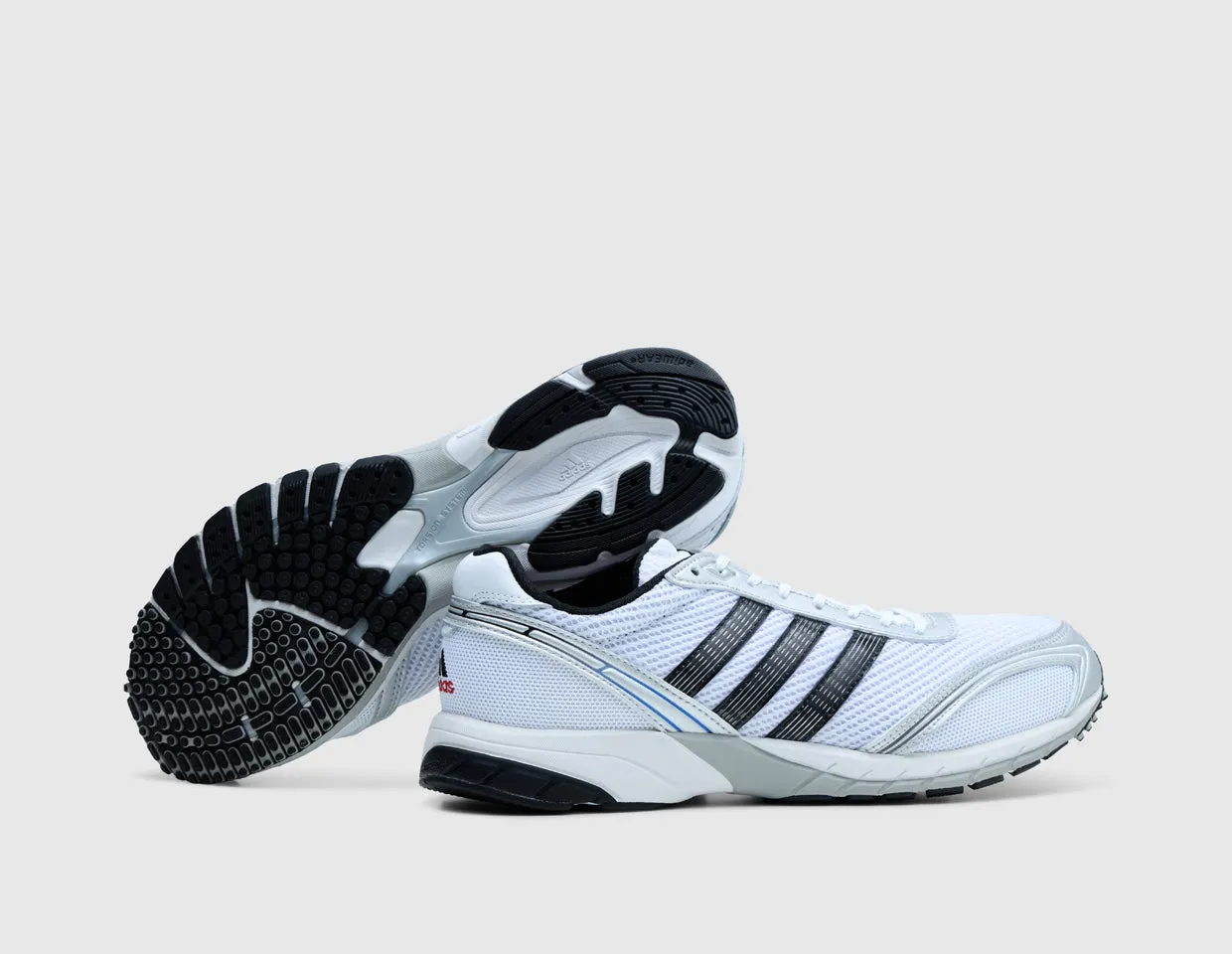 adidas Adizero Adios OG Cloud White / Hi-Res Blue Blown Rubber Sole Laser Cut Details