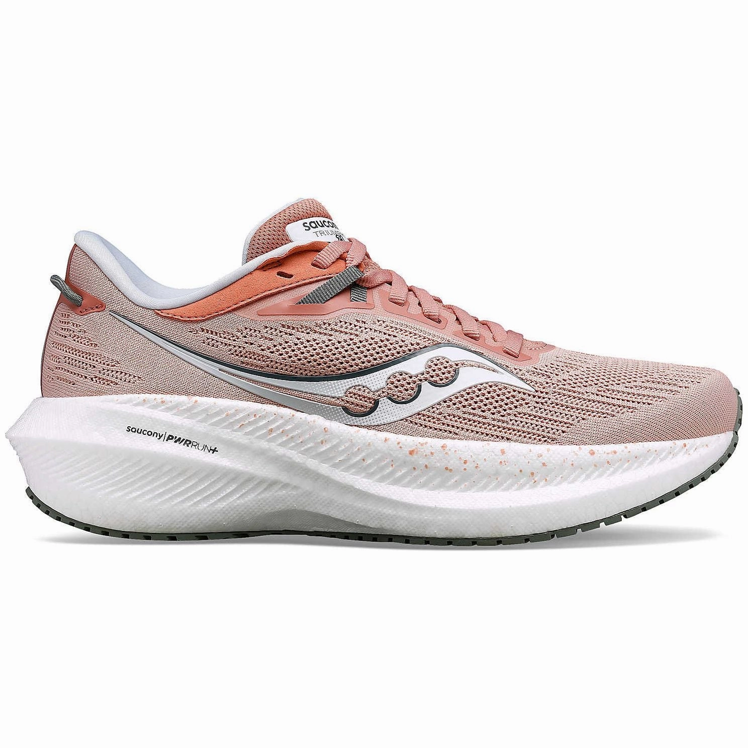 Ankle Lock Technology Seamless 3D Knit Saucony Triumph 21 Womens Running Shoes - Pink