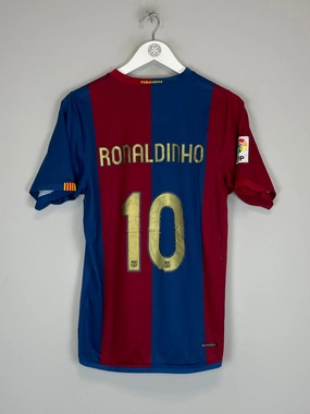 Anti Fade Technology Double Stitched Seams 2006/07 BARCELONA RONALDINHO #10 HOME SHIRT (S) NIKE