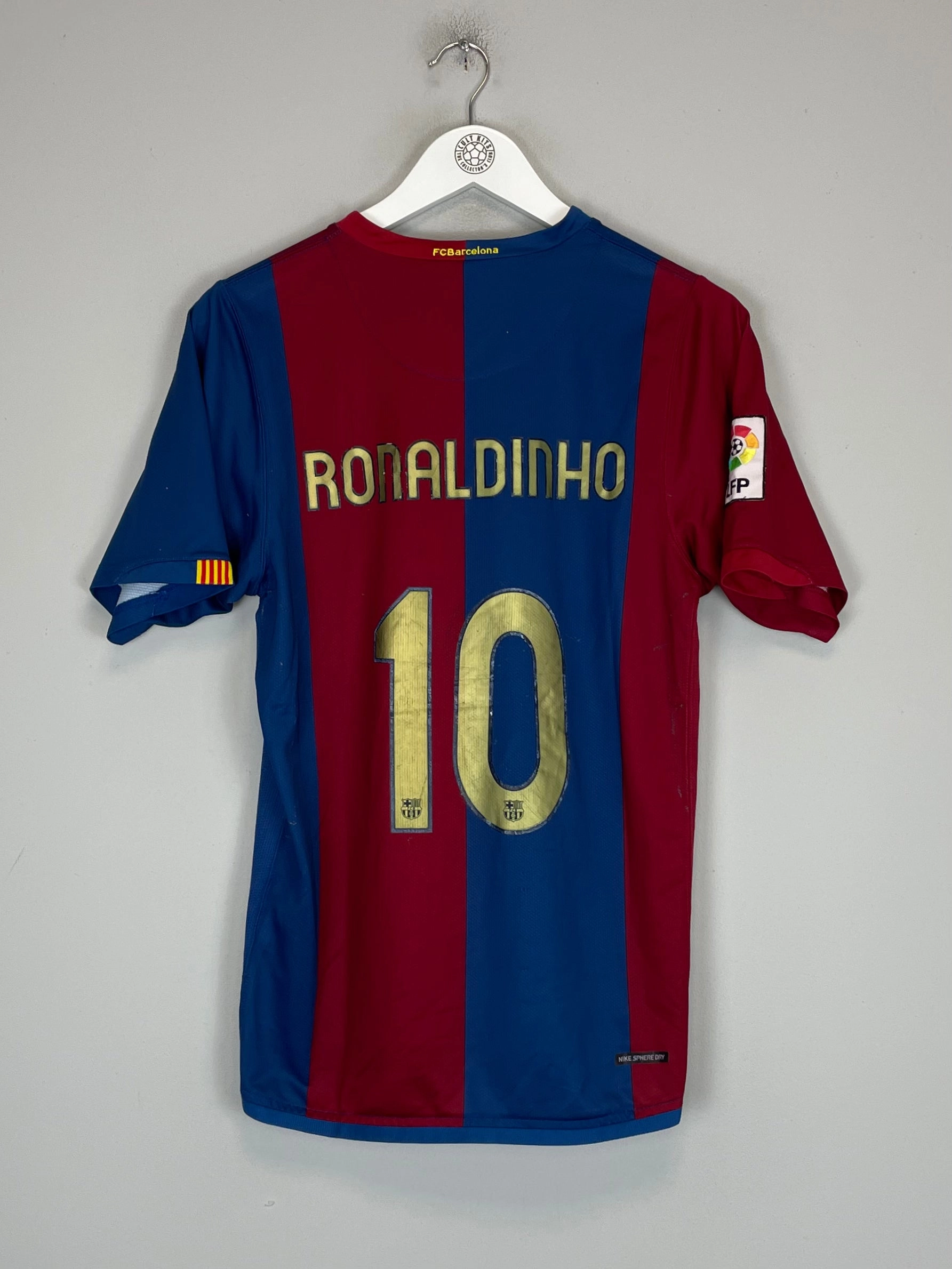 Variable Density Knit Irregularity Free Edging 2006/07 BARCELONA RONALDINHO #10 HOME SHIRT (S) NIKE