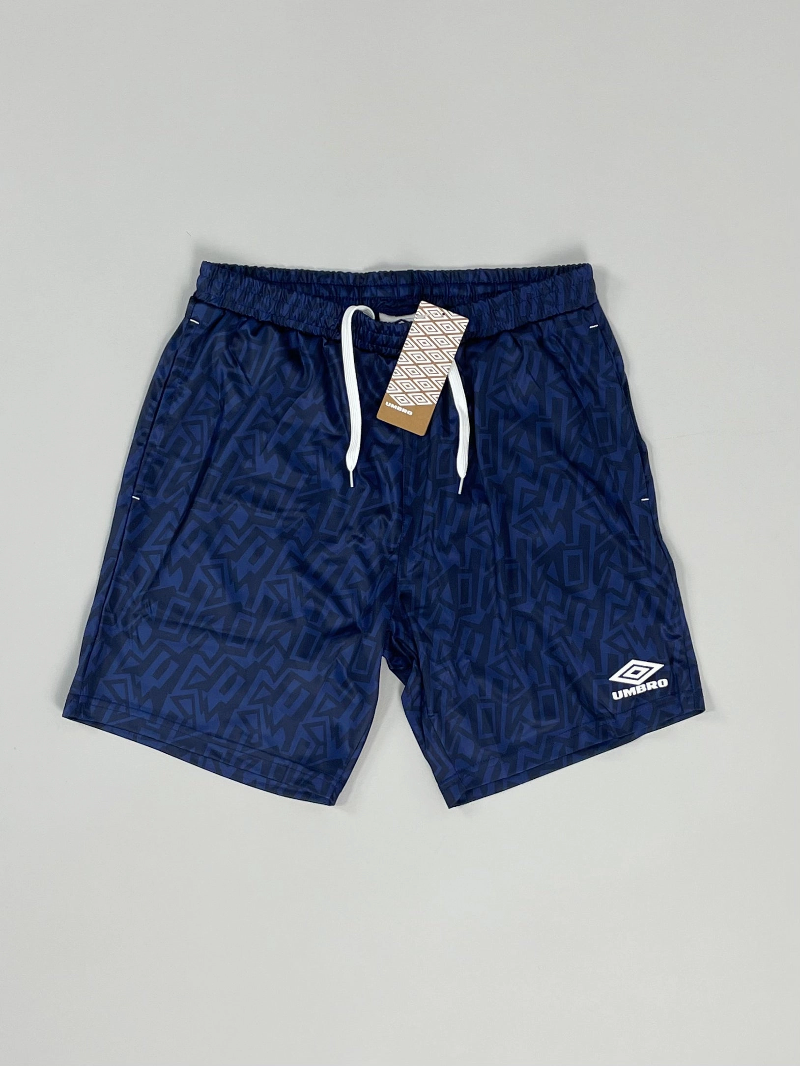Non Irritating Seams Breathable Back Ventilation UMBRO *BNWT* NAVY GRAFFITI SHORTS (MULTIPLE SIZES) WITH POCKETS