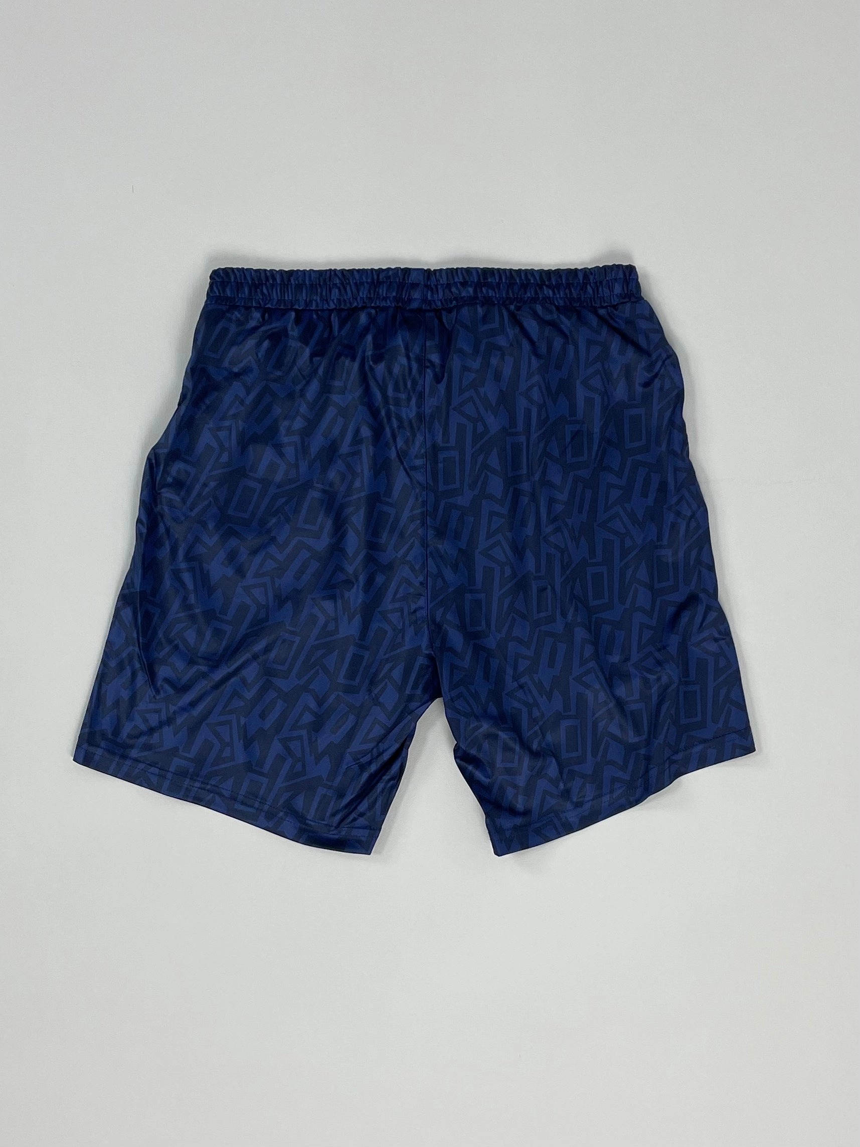 UMBRO *BNWT* NAVY GRAFFITI SHORTS (MULTIPLE SIZES) WITH POCKETS Core Feel Tensile Strength Fabric
