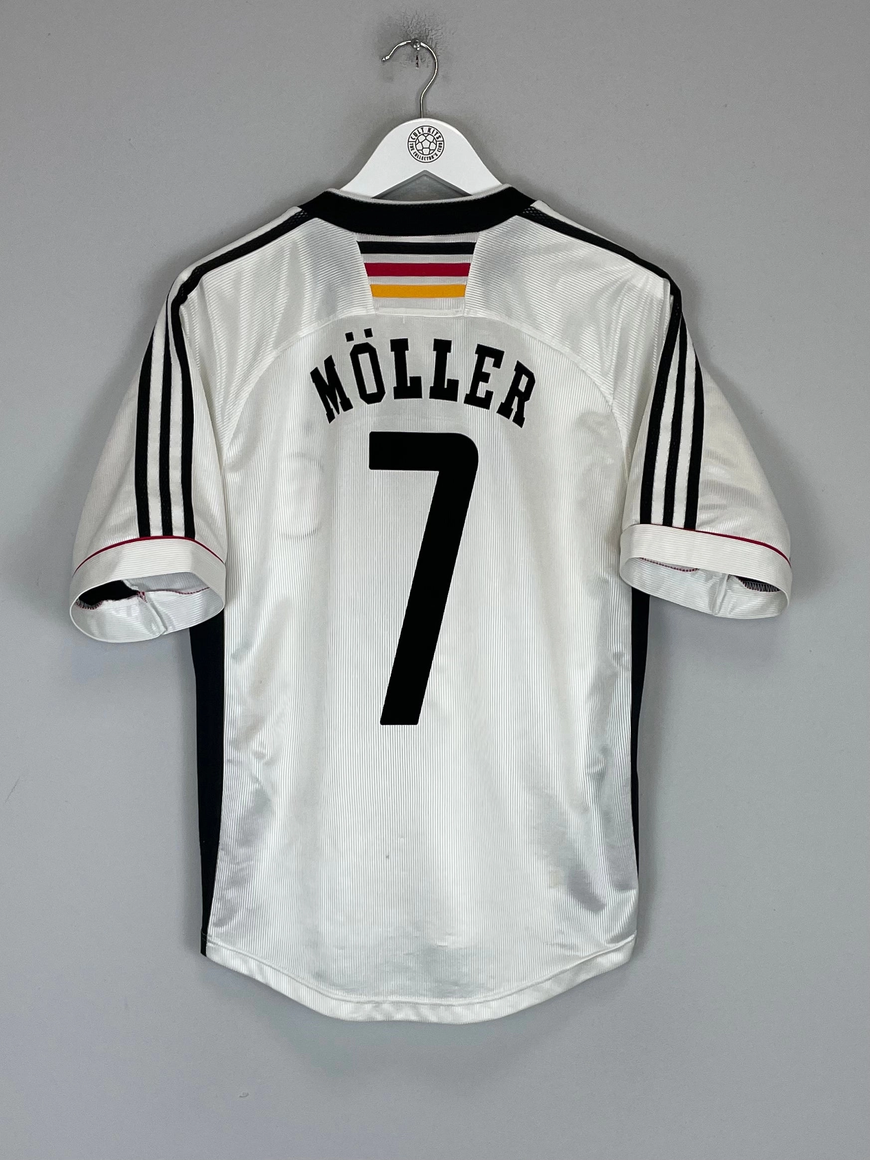 Contrast Trim Details Flatlock Seam Finish 1998/00 GERMANY MOLLER #7 HOME SHIRT (S) ADIDAS