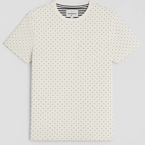 London Peter Werth Men White Dotted T shirt Smart Comfort Unique Design