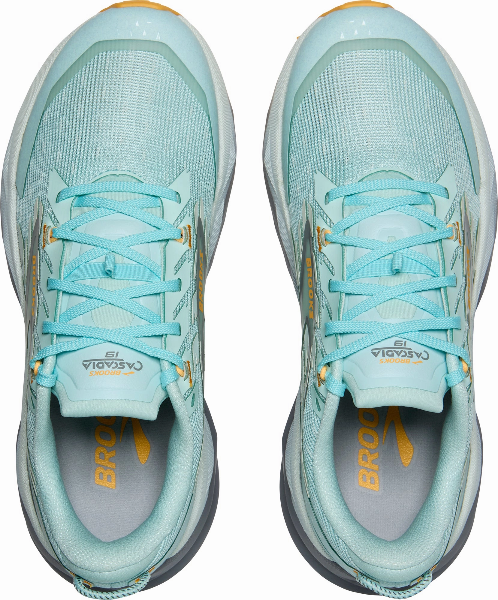 Reinforced Eyestay Durability waterproof Brooks Cascadia 19 Womens Trail Running Shoes - Blue