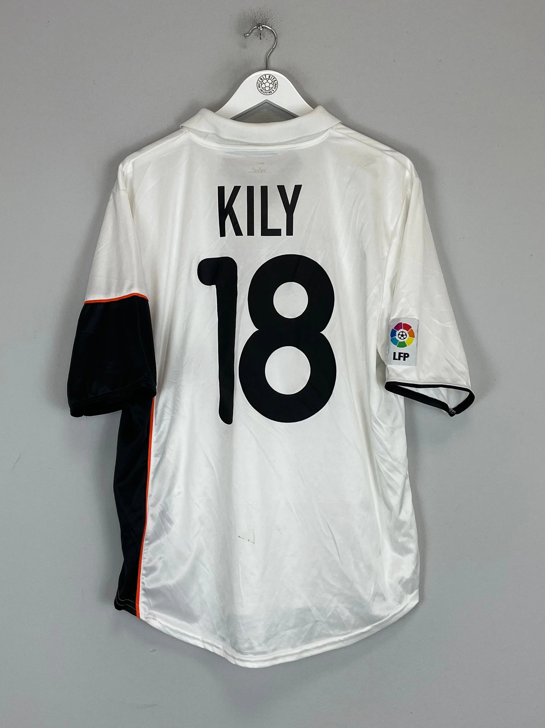 2001/02 VALENCIA KILY #18 HOME SHIRT (L) NIKE Irregularity Free Edging Breathable Underarm Gussets