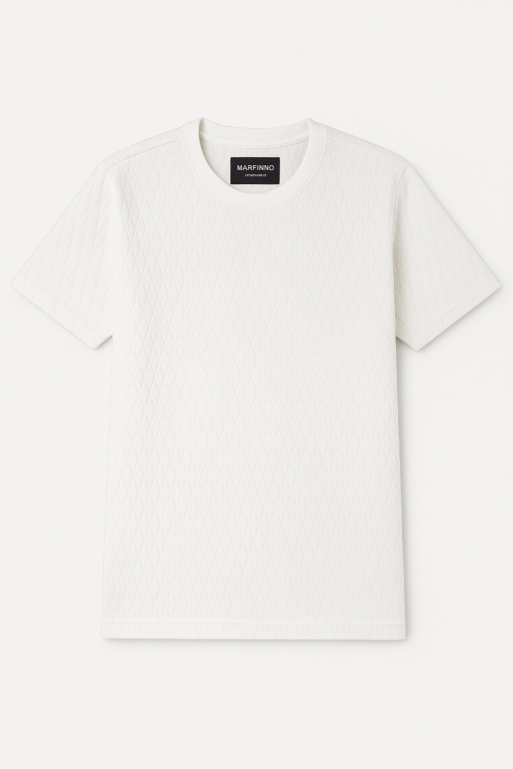 Stretch waistband Ribbed Neckline Marfino Off White Vintage Round Neck T shirt