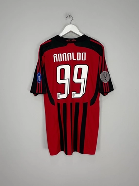 2007/08 AC MILAN RONALDO #9 *SUPER CUP* HOME SHIRT (XL) ADIDAS Essential Fit Non Irritating Seams