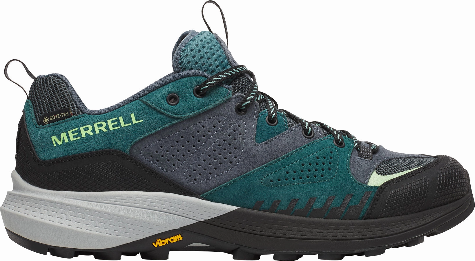 Waterproof Wear Reliable Merrell Capra 2 GORE-TEX Mens Walking Shoes - Green